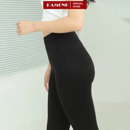 Thumbnail Quần legging nữ Nâng Mông Cao Cấp KAMONG cạp cao có túi vải cotton dẻo co dãn tốt dáng dài LG006 3