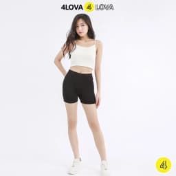 Thumbnail Quần legging đùi 4LOVA nữ thun cạp cao biker lửng ngố đồ mặc nhà dáng ôm bó lưng thun bigsize tậpgym 3
