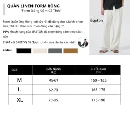 Thumbnail Quần linen nam BAETON ống rộng tôn dáng che khuyết điểm phong cách Hàn Quốc -D03 4