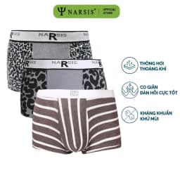 Thumbnail Quần Lót Boxer Nam Narsis F9021, Chất Cotton, Co Giãn 4 Chiều, Êm Mềm, Thoáng Khí, 3 Màu Thời Trang 1