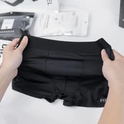 Thumbnail Quần lót Boxer nam Trắng Đen, Quần lót nam chất thun lạnh mịn mát, giãn và thoáng khí, BOXER POLYS 2