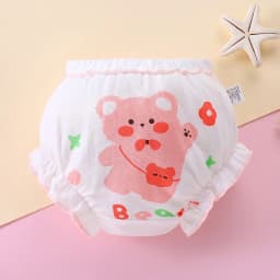 Thumbnail Quần lót cotton nguyên chất LUCKY BIG CAT hình tam giác xinh xắn cho bé gái 0-4 tuổi 2