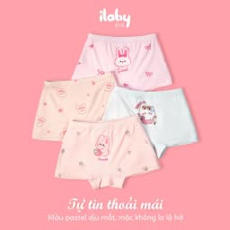 Thumbnail Quần lót kháng khuẩn bé gái ILABY quần chip đùi bé gái họa tiết dễ thương [3575] 2