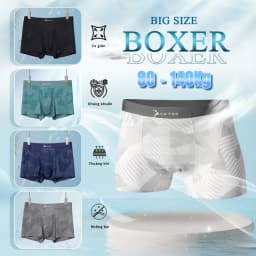 Thumbnail Quần Lót Nam Boxer Bigsize Size Hoạ Tiết XL Đến 6XL AKYOO ,Mỏng Nhẹ Co Giãn Thoải Mái Thông Thoáng 1