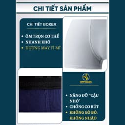 Thumbnail Quần lót nam boxer thun lạnh quần boxer nam sịp đùi nam quần sịp co giãn thoáng mát  OX1 OPPAMAN 4