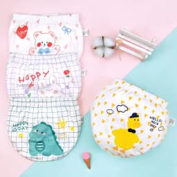 Thumbnail Quần lót tam giác LUCKY BIG CAT bằng cotton nguyên chất in nhiều họa tiết dễ thương phong cách Hàn Quốc cho bé 2