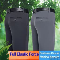 Thumbnail Quần Nam Công Sở Màu Đen Slocks Quần Co Giãn Co Giãn Quần Dài Quần Công Sở Cha Oversize ZYQ404 2