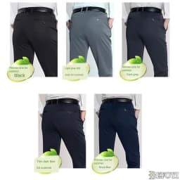Thumbnail Quần Nam Công Sở Màu Đen Slocks Quần Co Giãn Co Giãn Quần Dài Quần Công Sở Cha Oversize ZYQ404 3