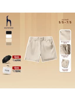 Thumbnail Quần nam Short Short form chữ A vải Canvas Duck dày dặn, trẻ trung, chuẩn form - HUSSIO 1