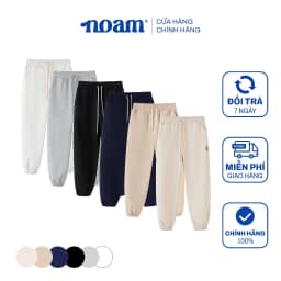 Thumbnail Quần nỉ bo gấu Unisex NOAM Teeny Homie Form rộng - Màu đen/ trắng/ be/ xám/ xanh than/ be đậm 1
