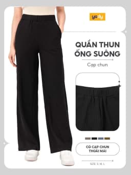 Thumbnail Quần nỉ nữ YODY dáng suông basic sọc tăm tôn dáng dễ mặc TRA - QNN7006 1