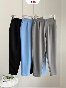 Thumbnail Quần nữ Baggy Cotton ENVY (Nút gài, lưng vải) - QK0090 1