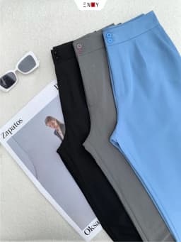 Thumbnail Quần nữ Baggy Cotton ENVY (Nút gài, lưng vải) - QK0090 2