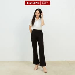 Thumbnail Quần ống loe nữ KAMONG cạp cao thun co dãn dáng dài công sở ống bass Q011 4