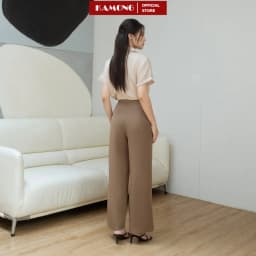 Thumbnail Quần ống rộng 1 nút KAMONG dáng quần tây suông culottes công sở Q015 2
