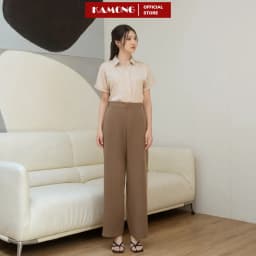 Thumbnail Quần ống rộng 1 nút KAMONG dáng quần tây suông culottes công sở Q015 3