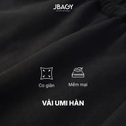 Thumbnail Quần ống rộng cạp chun JBAGY cho nam nữ, ống rộng, màu đen chất thun co giãn dầy dặn đứng form JD0109 4
