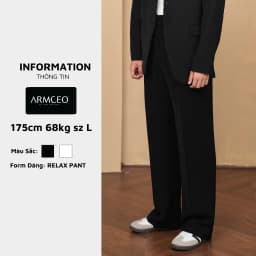 Thumbnail Quần ống rộng nam ARMCEO cạp cao 5cm hack dáng che khuyết điểm siêu tốt chất liệu arims dày dặn đứng form -AD02 2