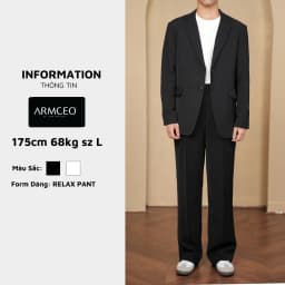Thumbnail Quần ống rộng nam ARMCEO cạp cao 5cm hack dáng che khuyết điểm siêu tốt chất liệu arims dày dặn đứng form -AD02 3