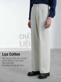 Thumbnail Quần ống rộng nam thương hiệu JBAGY vải Lụa Cotton cách điệu xếp ly - JD0107 4