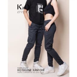 Thumbnail Quần ống suông kaki co giãn KQSTYLING xám chì cao cấp 2