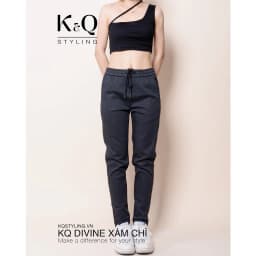 Thumbnail Quần ống suông kaki co giãn KQSTYLING xám chì cao cấp 3