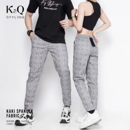 Thumbnail Quần ống suông kaki cotton co giãn KQ STYLING caro cao cấp 2