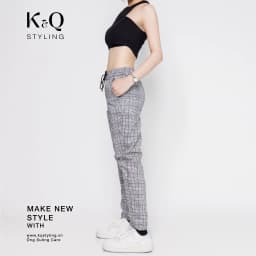 Thumbnail Quần ống suông kaki cotton co giãn KQ STYLING caro cao cấp 3