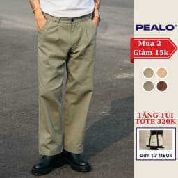Thumbnail Quần ống suông nam PEALO vải kaki nhung casual pants trơn basic chất liệu mới Loose Pants phong cách Minimalism 1