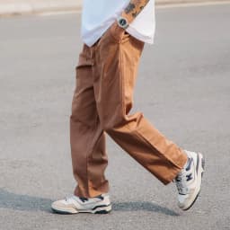 Thumbnail Quần ống suông nam PEALO vải kaki nhung casual pants trơn basic chất liệu mới Loose Pants phong cách Minimalism 3