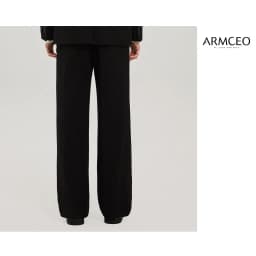 Thumbnail Quần ống suông rộng sidetab ARMCEO đen trơn tôn dáng che khuyết điểm siêu tốt chất liệu cotton spandex - AD01 Trơn 2