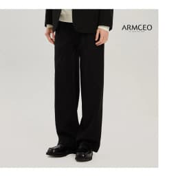 Thumbnail Quần ống suông rộng sidetab ARMCEO đen trơn tôn dáng che khuyết điểm siêu tốt chất liệu cotton spandex - AD01 Trơn 4
