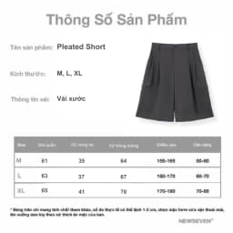 Thumbnail Quần Short Âu Ống Rộng NEWSEVEN Pleated Short Vải Xước Hàn NQS.466 1