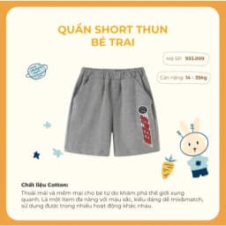Thumbnail Quần short bé trai Rabity cotton co giãn thoáng mát 91074 3