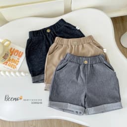 Thumbnail Quần short Beemo giả jean gập gấu năng động vải da cá thoáng mát cho bé trai từ 9-24kg 5099QHB 1