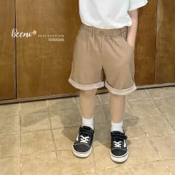 Thumbnail Quần short Beemo giả jean gập gấu năng động vải da cá thoáng mát cho bé trai từ 9-24kg 5099QHB 2