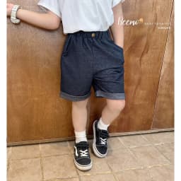 Thumbnail Quần short Beemo giả jean gập gấu năng động vải da cá thoáng mát cho bé trai từ 9-24kg 5099QHB 3