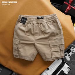 Thumbnail Quần short cargo kaki Heboz 3M, quần đùi nam túi hộp lưng thun - 00002297 3