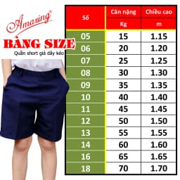 Thumbnail Quần short giả dây kéo bé trai ,màu xanh đi học, phía sau lưng thun, dáng quần gọn đẹp, Amazing 2