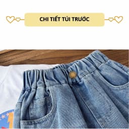 Thumbnail Quần short jean bé trai 27Kids KACADY Quần đùi bò mềm lưng chun nam cho trẻ từ 5-14 tuổi BSJE4 3