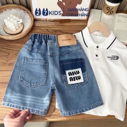 Thumbnail Quần short jean bé trai 27Kids KACADY Quần đùi bò mềm lưng chun nam cho trẻ từ 2-10 tuổi BSJE3 1