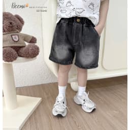 Thumbnail Quần short jean Beemo phối túi vải jean cho bé trai mặc đi chơi, đi học từ 9-24kg 5073QHB 3