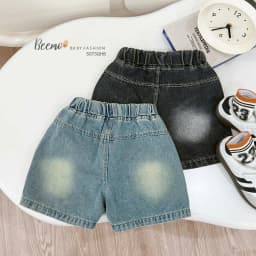 Thumbnail Quần short jean Beemo phối túi vải jean cho bé trai mặc đi chơi, đi học từ 9-24kg 5073QHB 4