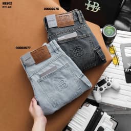 Thumbnail Quần short jean nam Heboz cargo S020, quần đùi nam denim cao cấp - 00002676 2