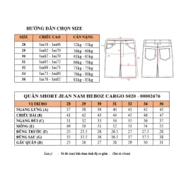 Thumbnail Quần short jean nam Heboz cargo S020, quần đùi nam denim cao cấp - 00002676 4