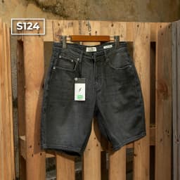 Thumbnail Quần Short Jean Nam S124 Màu Đen Xám Cá Tính, Dáng Slim Năng Động Just Men Thời Trang 1