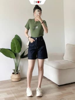 Thumbnail Quần Short Jean Nữ Form Ngố Lưng Cao ENVY JS55, Quần Jean Đùi Nữ Mới 2