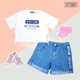 Thumbnail Quần Short jean TT chữ YTEEN bé gái từ 35-65KG EQX044-3 1