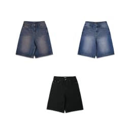 Thumbnail Quần Short Jeans DAPPERANDMORE Washed Denim Form Lửng - Solid Black 2