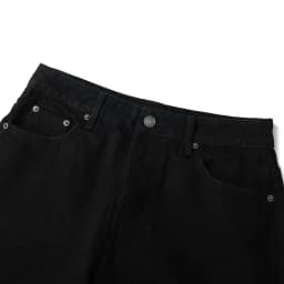 Thumbnail Quần Short Jeans DAPPERANDMORE Washed Denim Form Lửng - Solid Black 3